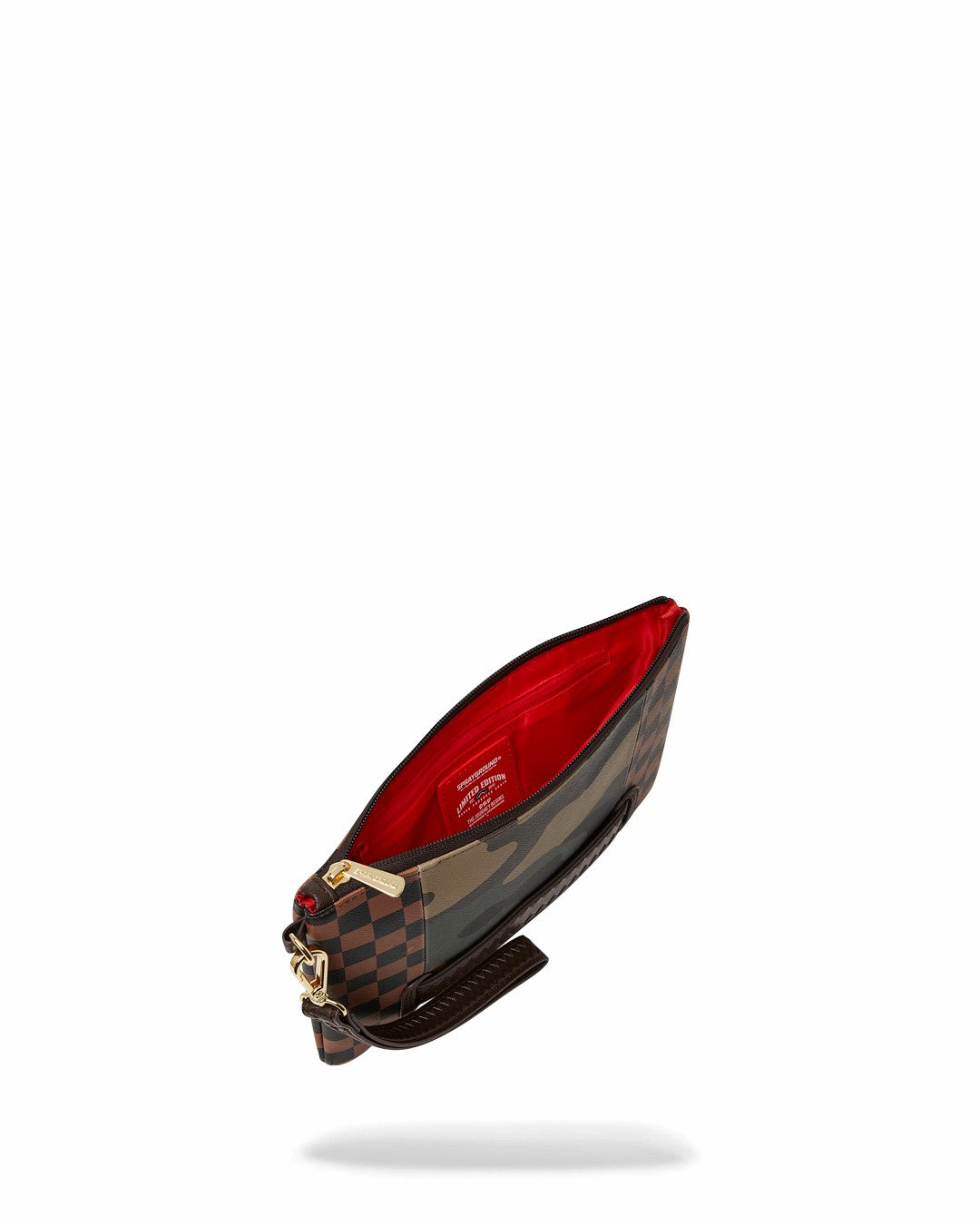 EXTERIOR GOLD ZIP POCKET SHARKS IN PARIS CROSSOVER CLUTCH