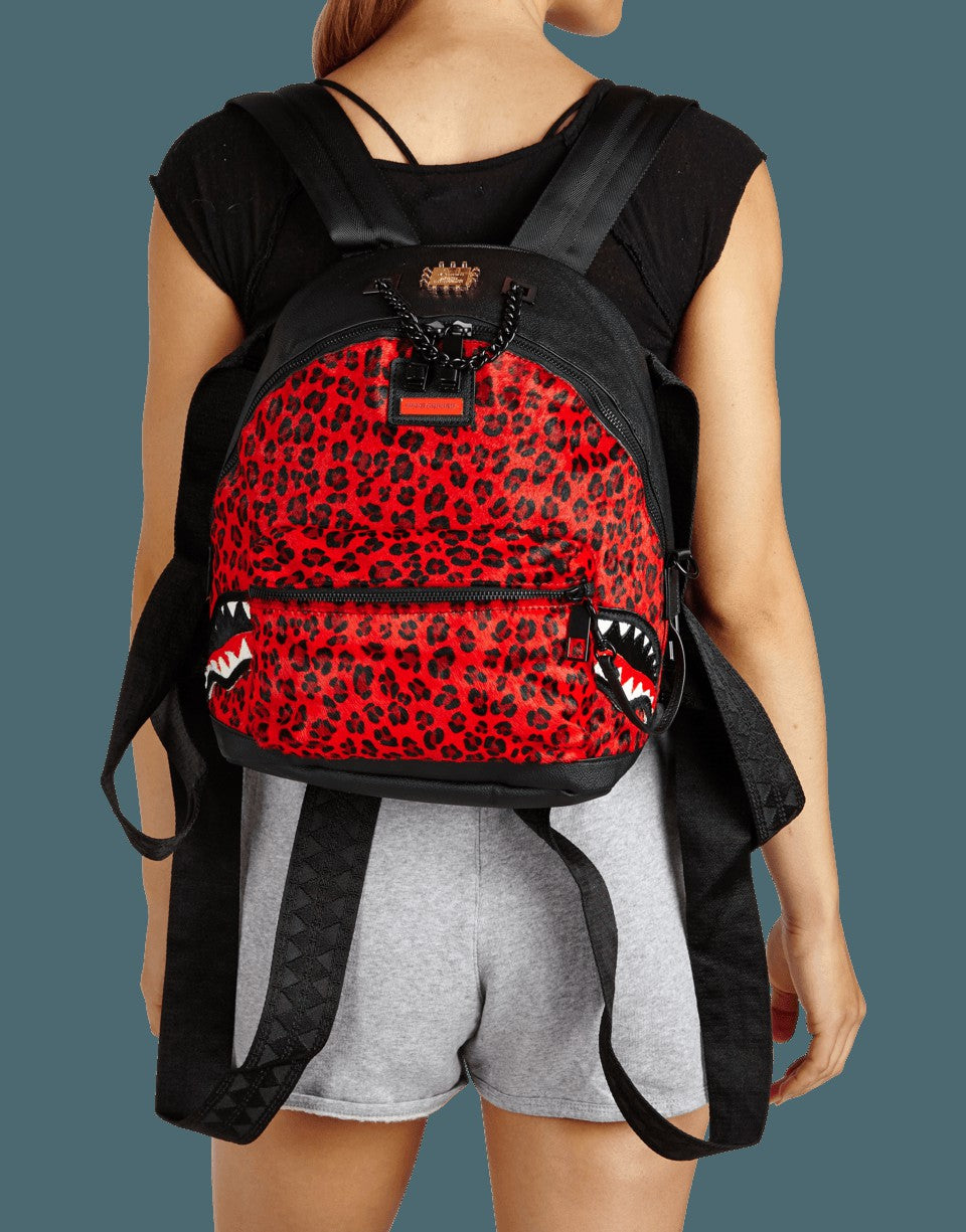 6-STRAP RED LEOPARD EMPRESS (PONY HAIR)