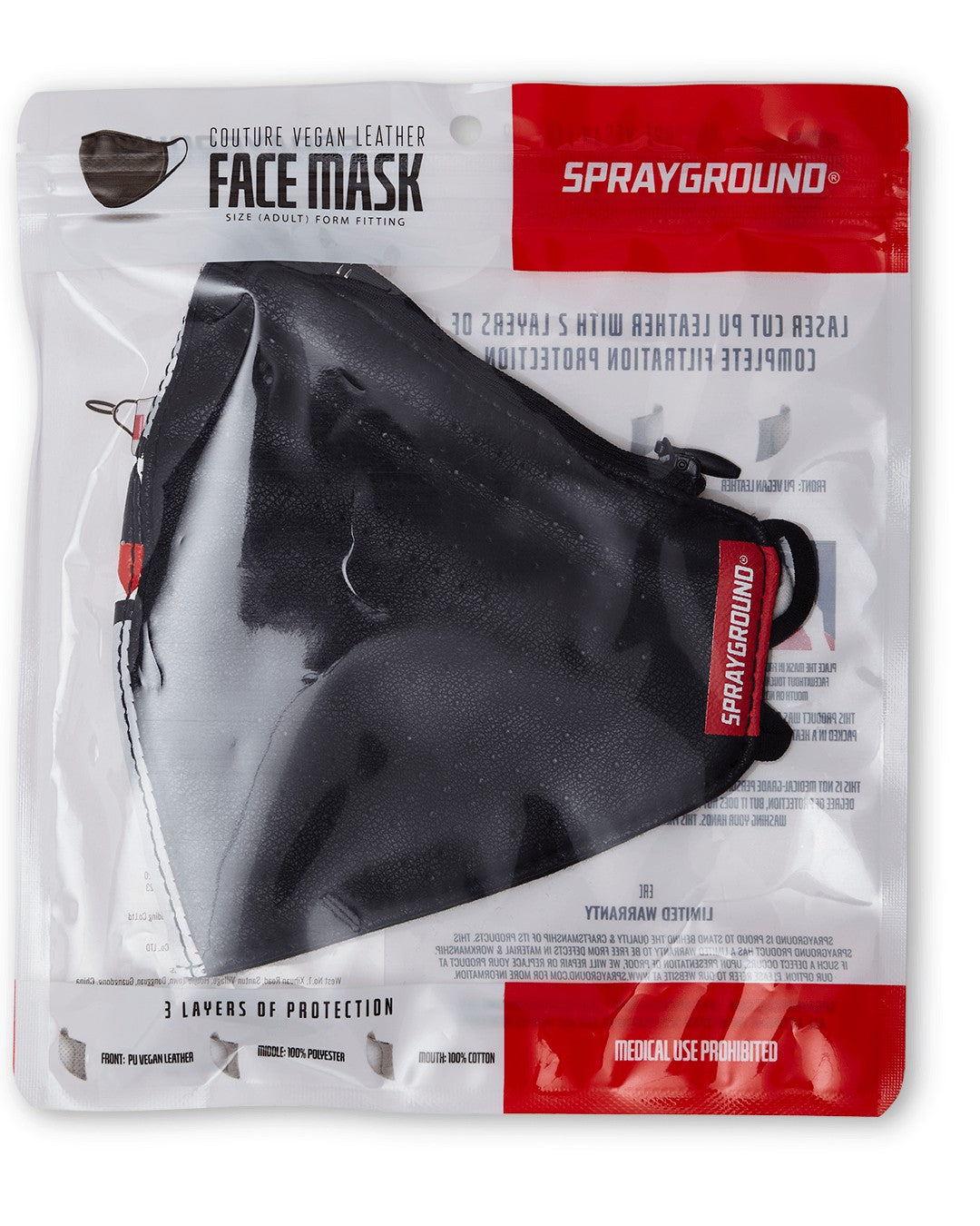 DAMAGE CONTROL STASH POCKET VEGAN LEATHER FACE MASK