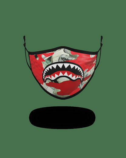 ADULT MONEY CAMO (RED) FORM-FITTING FACE MASK