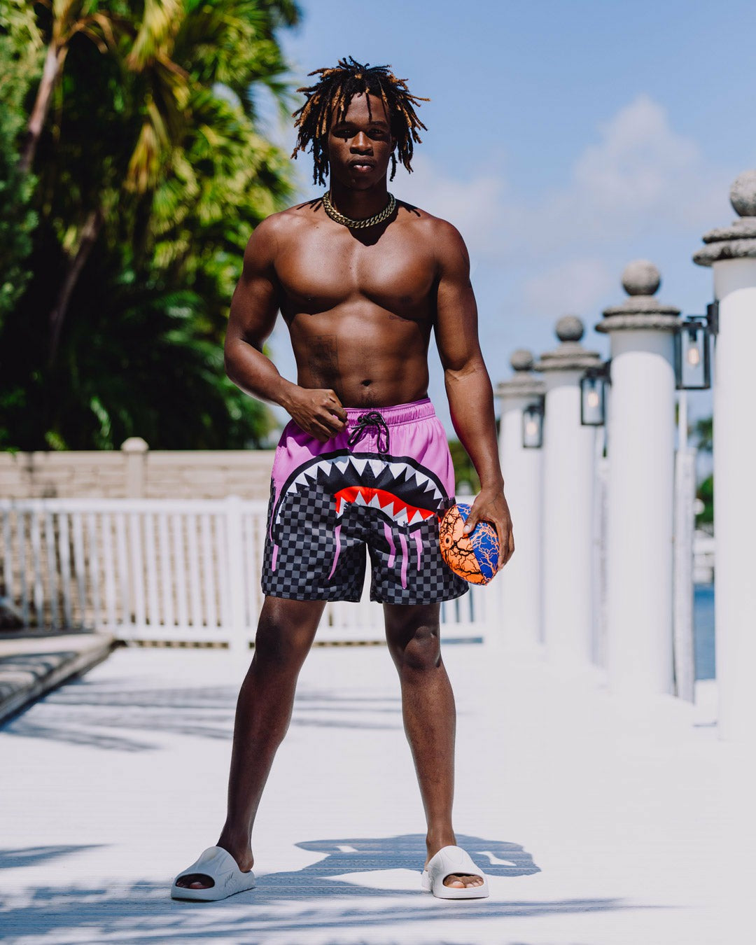 OCEAN DRIP CHECK SWIM SHORT