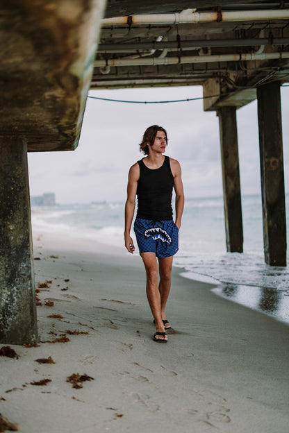 MIDNIGHT MAGIC SHARKS IN PARIS SWIM SHORTS