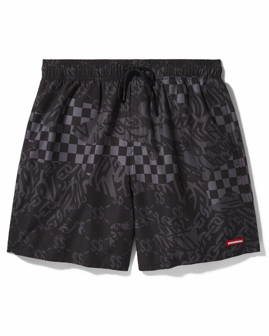 3AM CHECK SWIM SHORTS