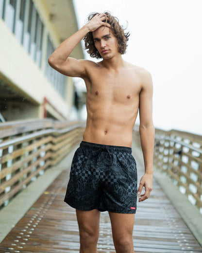 3AM CHECK SWIM SHORTS