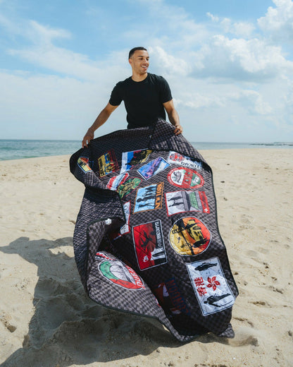 GLOBAL MOGUL UNLIMITED MILES PACKABLE BEACH MAT BLANKET WATER RESISTAN