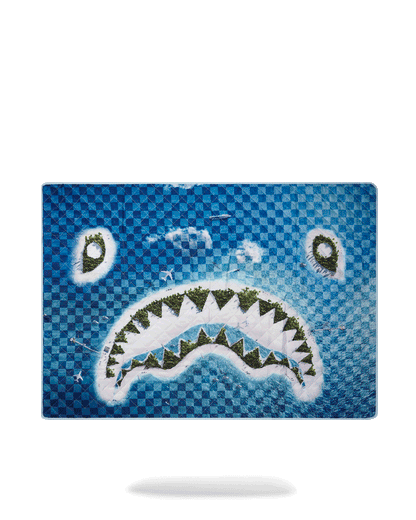 SHARK ISLAND PACKABLE BEACH MAT BLANKET WATER RESISTANT CONVERTIBLE TO