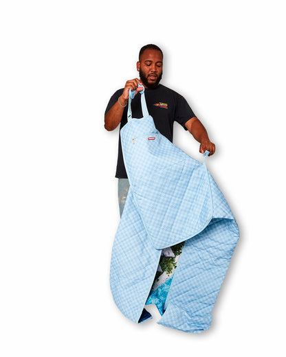 SHARK ISLAND PACKABLE BEACH MAT BLANKET WATER RESISTANT CONVERTIBLE TO