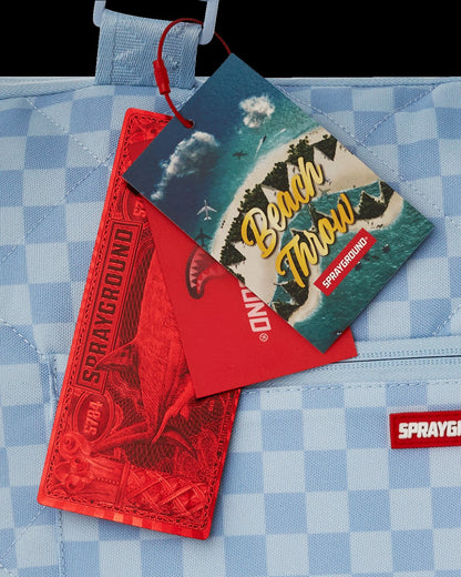 SHARK ISLAND PACKABLE BEACH MAT BLANKET WATER RESISTANT CONVERTIBLE TO