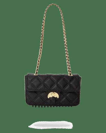 NOIR QUILT GOLD CHAIN SHARK HANDBAG