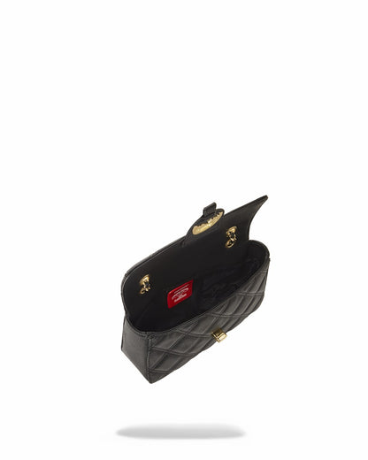 NOIR QUILT GOLD CHAIN SHARK HANDBAG