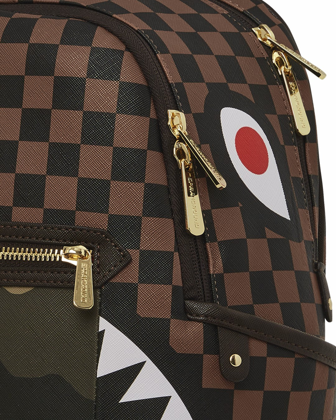 EXTERIOR GOLD ZIP POCKET SHARKS IN PARIS SAVAGE BACKPACK