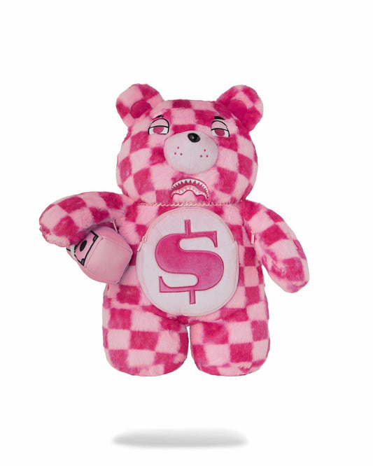 FURZILLA SHARK (PINK CHECK) MONEYBEAR BACKPACK