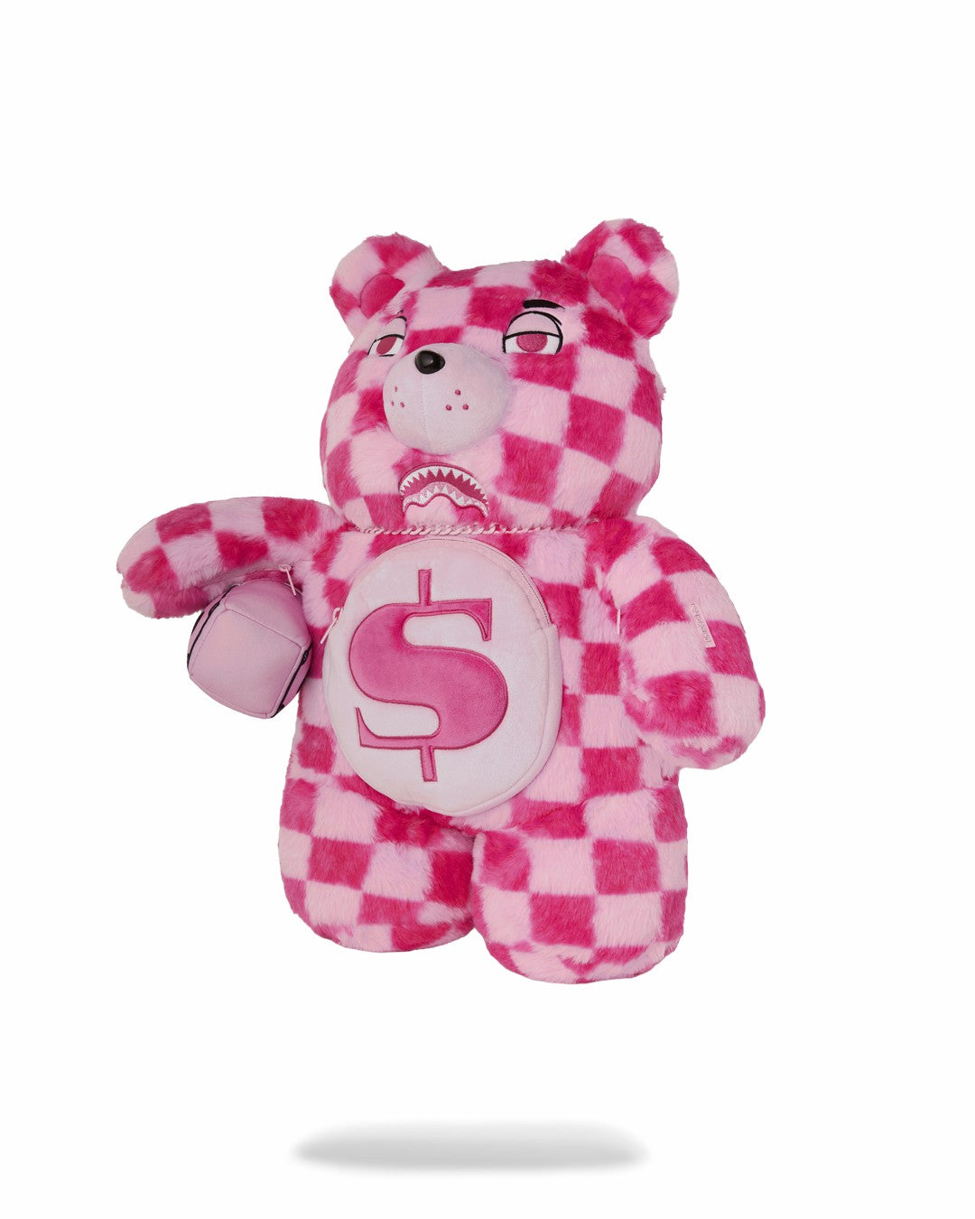 FURZILLA SHARK (PINK CHECK) MONEYBEAR BACKPACK