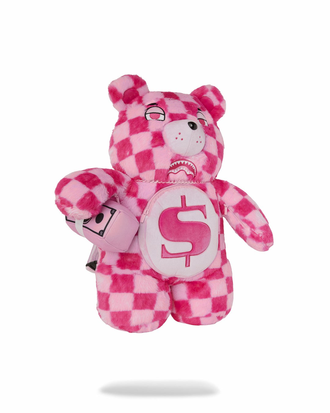FURZILLA SHARK (PINK CHECK) MONEYBEAR BACKPACK