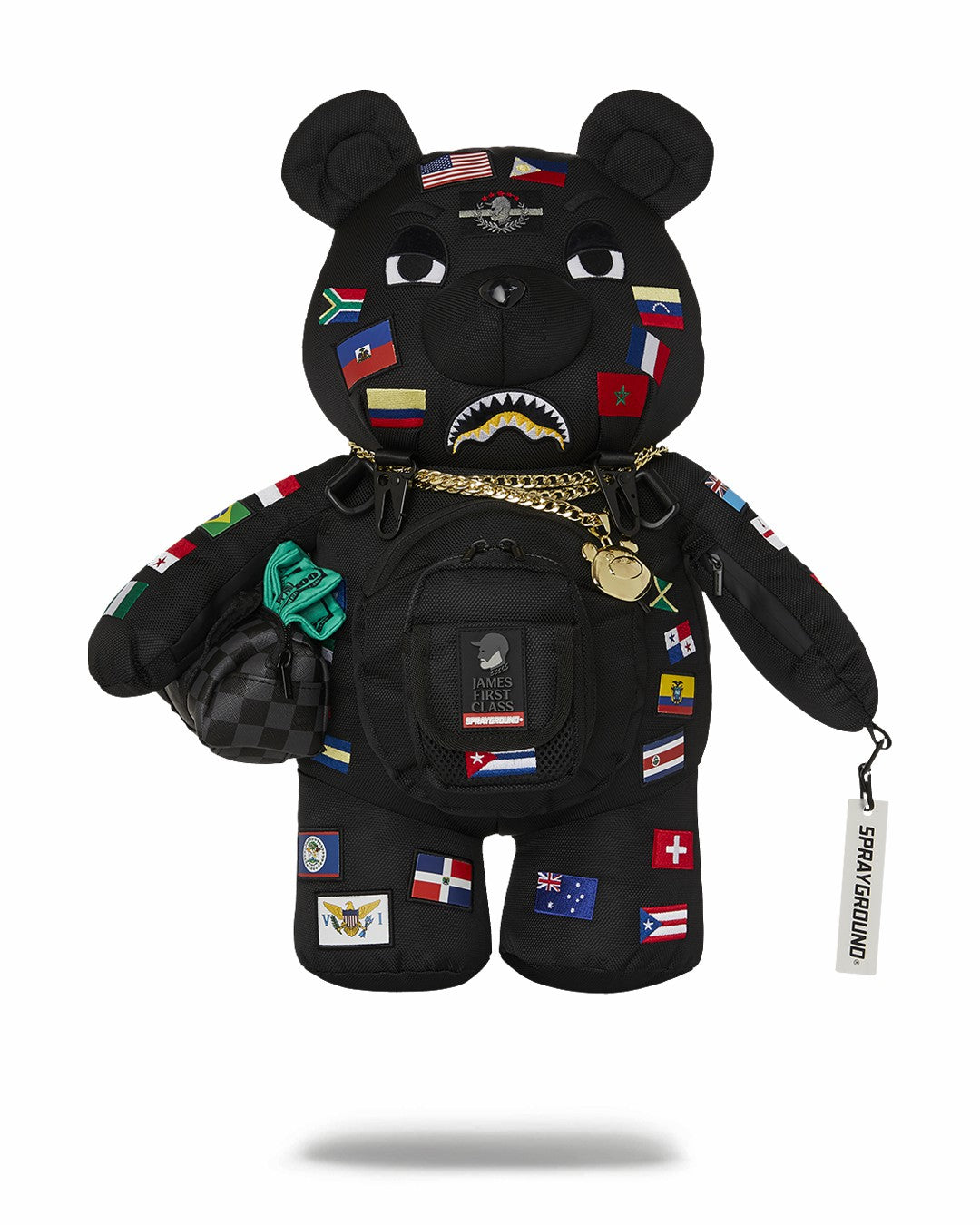 JAMES FIRST CLASS GLOBAL FLAGS MONEYBEAR BACKPACK
