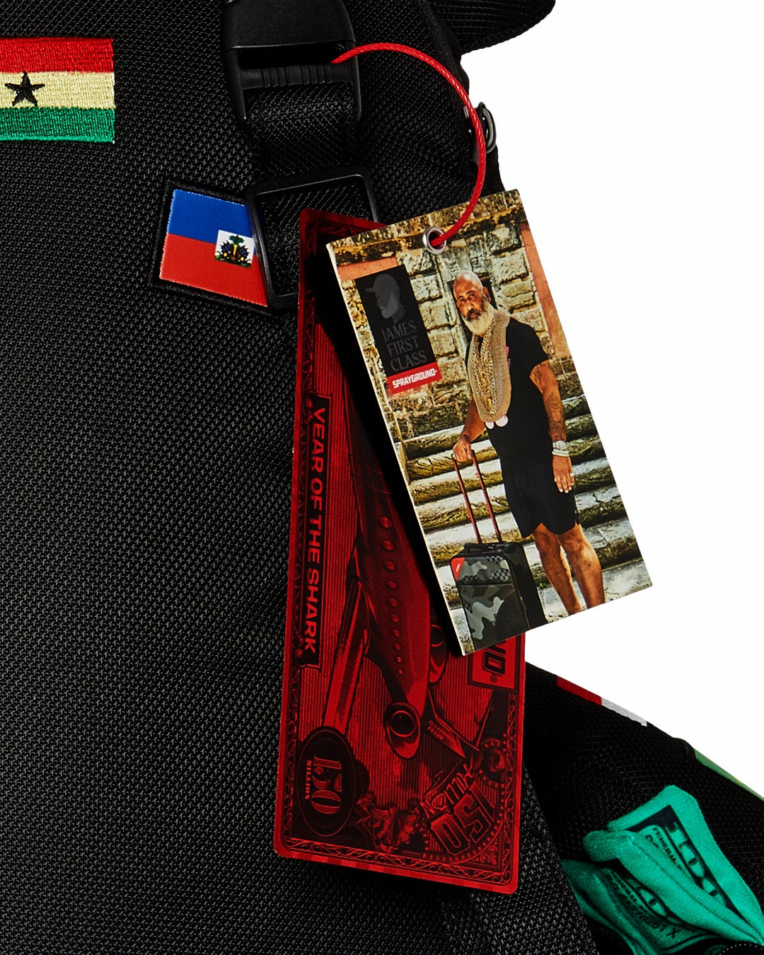 JAMES FIRST CLASS GLOBAL FLAGS MONEYBEAR BACKPACK