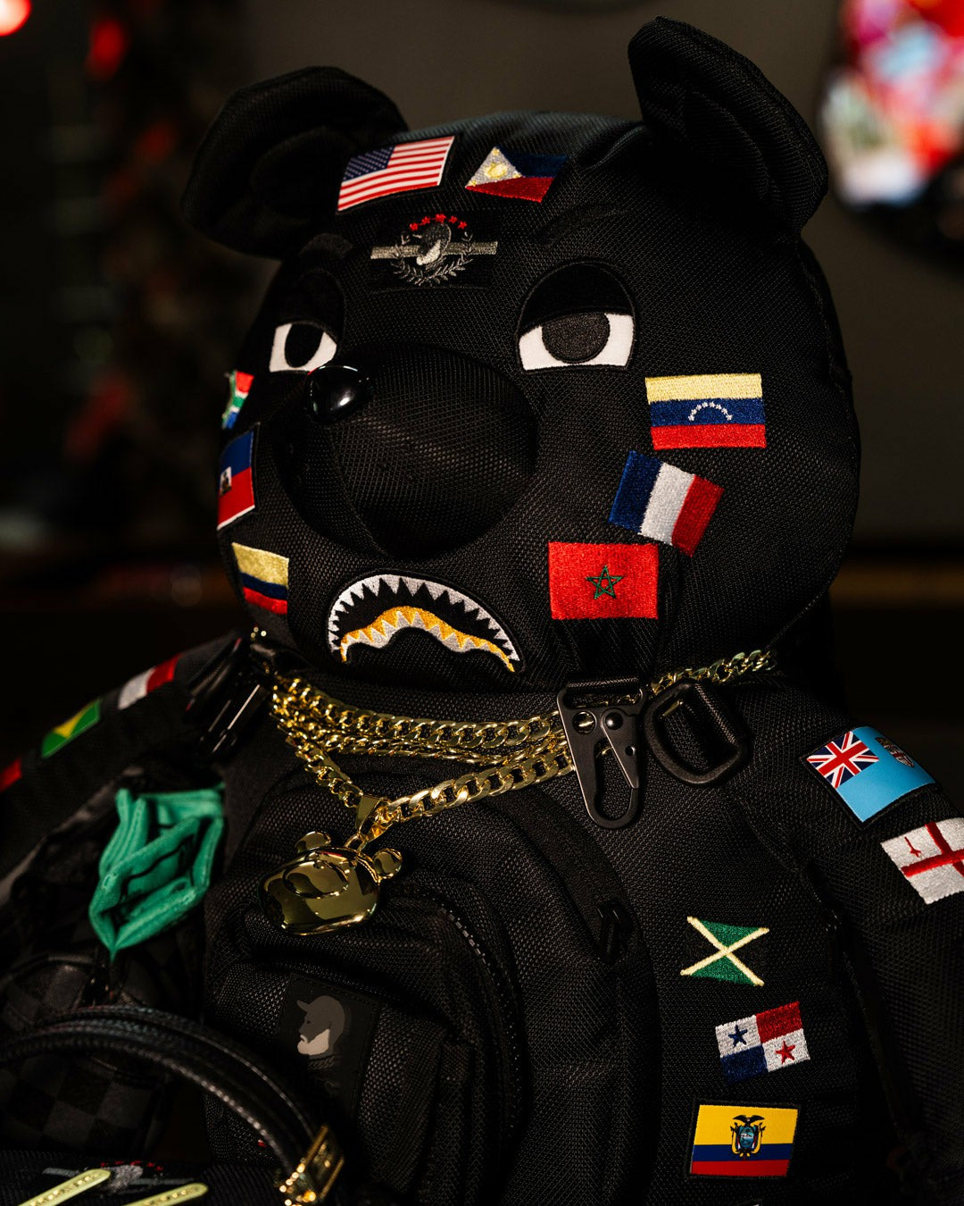 JAMES FIRST CLASS GLOBAL FLAGS MONEYBEAR BACKPACK