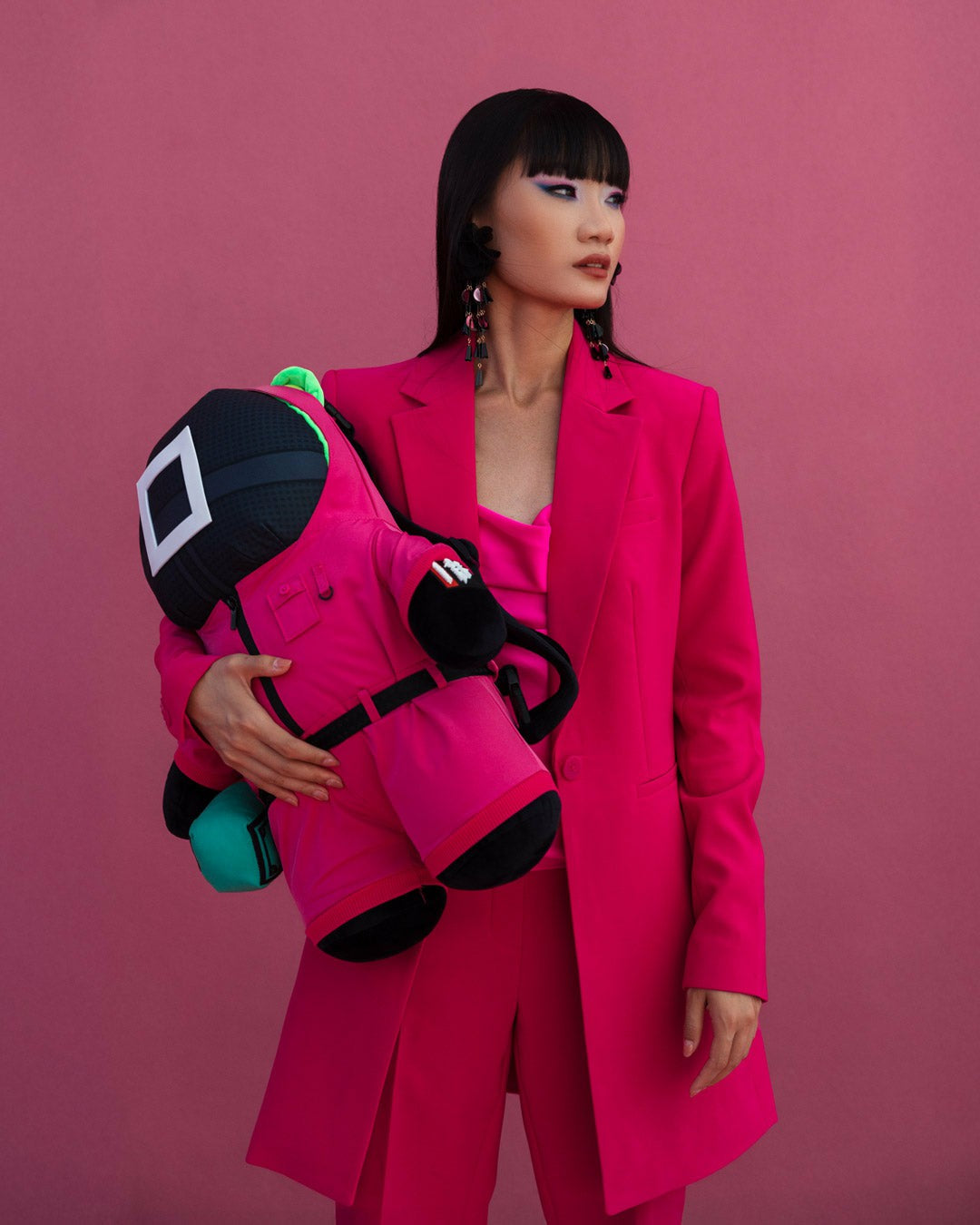 SQUID GAME COLLAB PINK SOLDIERS BEAR BACKPACK