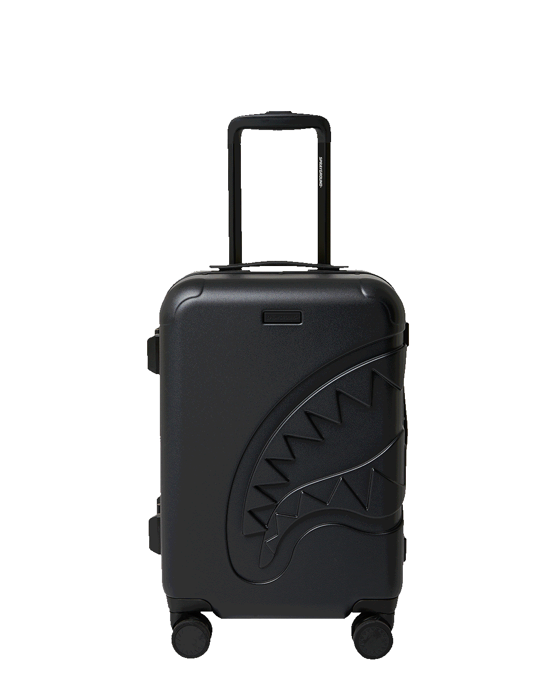 THE JOURNEY BEGINS SHARKITECTURE CARRY-ON LUGGAGE BLACK WITH EXTRA STI