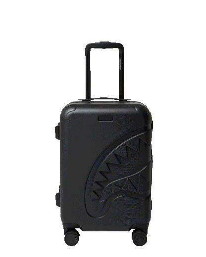 THE JOURNEY BEGINS SHARKITECTURE CARRY-ON LUGGAGE BLACK WITH EXTRA STI