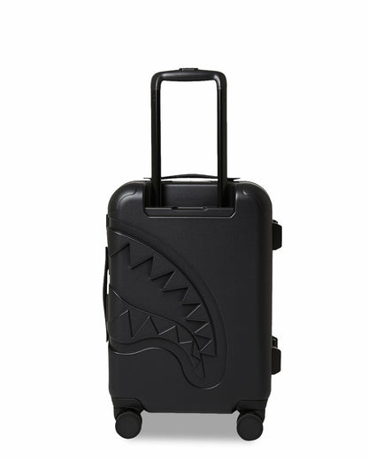 THE JOURNEY BEGINS SHARKITECTURE CARRY-ON LUGGAGE BLACK WITH EXTRA STI