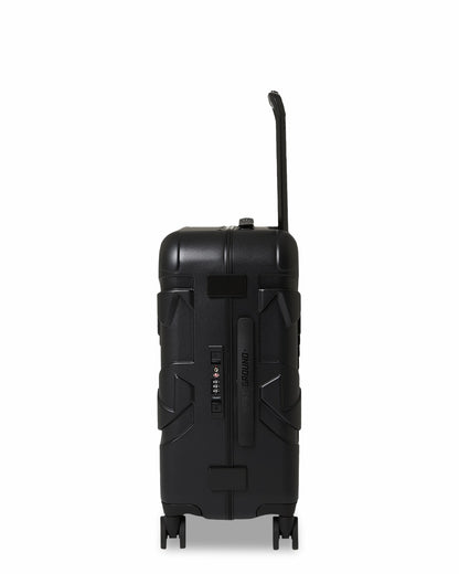 THE JOURNEY BEGINS SHARKITECTURE CARRY-ON LUGGAGE BLACK WITH EXTRA STI