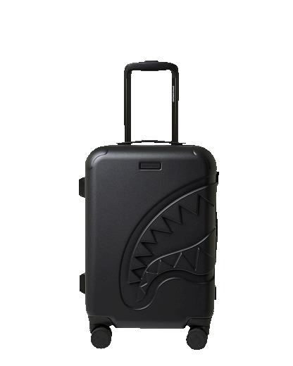 THE JOURNEY BEGINS SHARKITECTURE CARRY-ON LUGGAGE BLACK WITH EXTRA STI