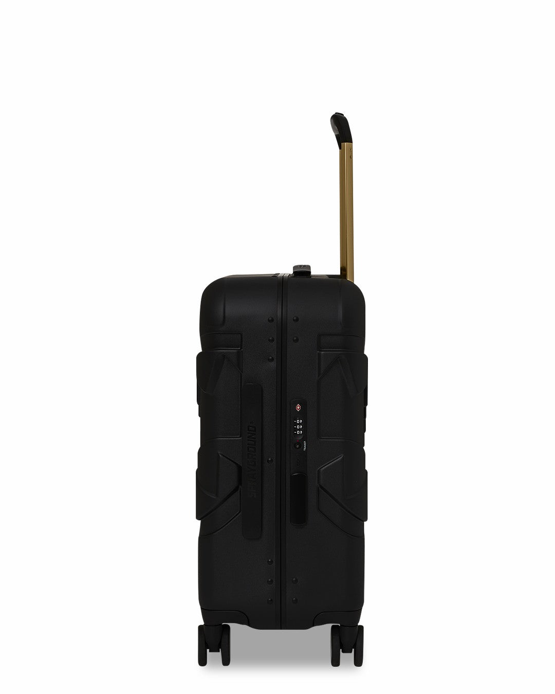REALITY CHECK SHARKITECTURE CARRY-ON JETBLACK LUGGAGE (GOLD HARDWARE)