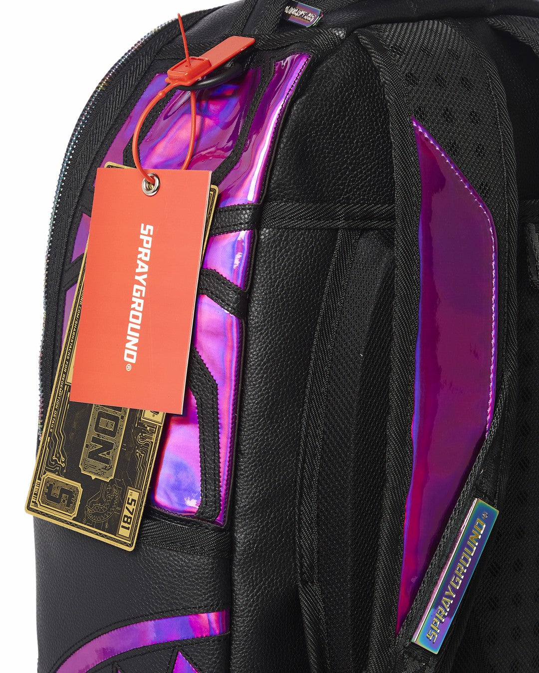CAZZU IRIDESCENT CUT & SEW SPIDER SKULL SHARK BACKPACK (DLXV)