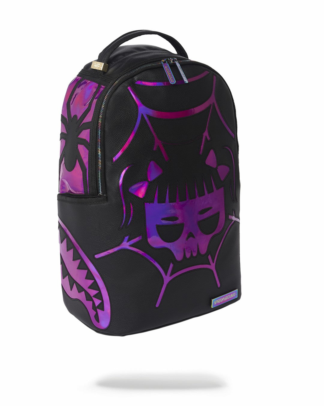 CAZZU IRIDESCENT CUT & SEW SPIDER SKULL SHARK BACKPACK (DLXV)