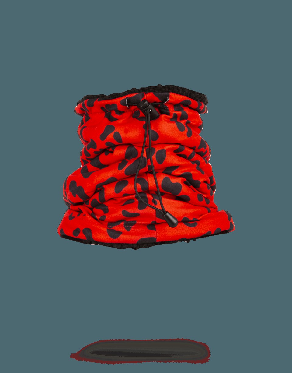 RED LEOPARD NECK WARMER