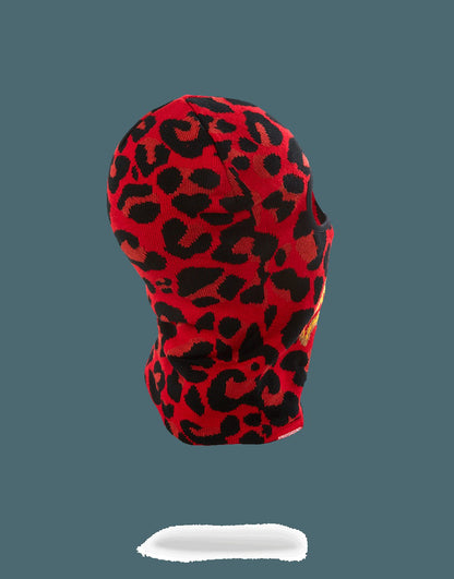 RED LEOPARD GOLD SHARK MOUTH SKI MASK