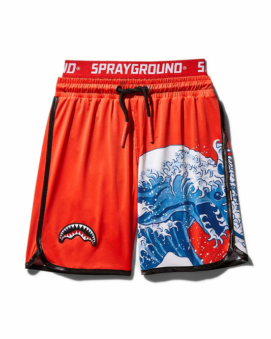 KIDS JAPAN WAVE SWIM TRUNKS (RED)