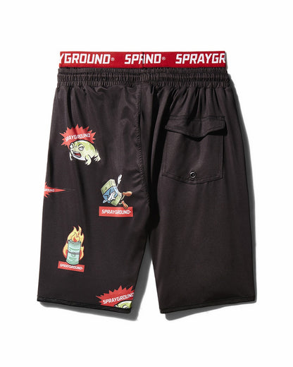 PATCH ALL-IN CORTO SWIM TRUNKS (BLACK)
