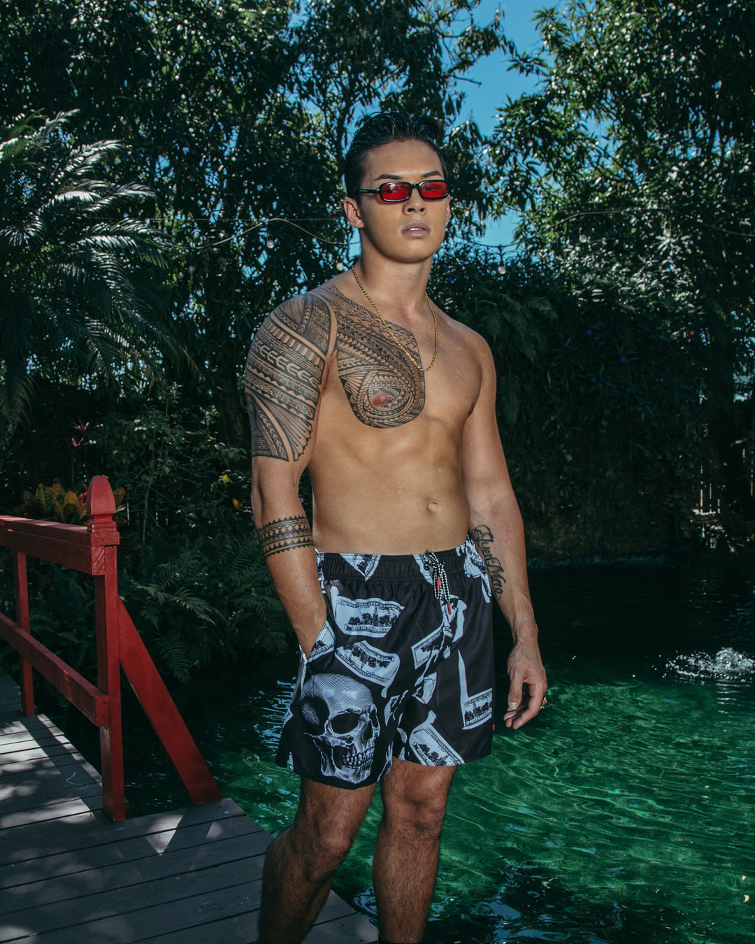 MONEY NIGHT SHOTO SWIM TRUNKS