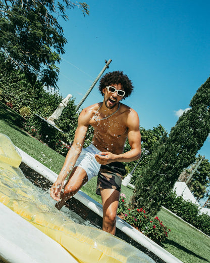 SPLIT BITE CAMO SHOTO SWIM TRUNKS
