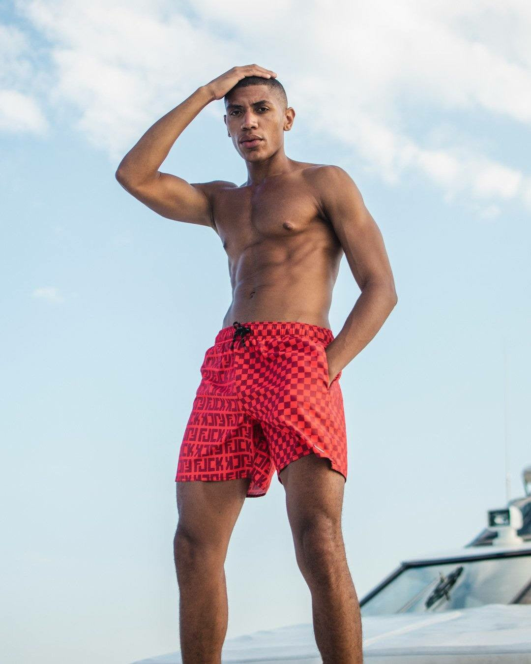 VENI VIDI VICI SHOTO SWIM TRUNKS