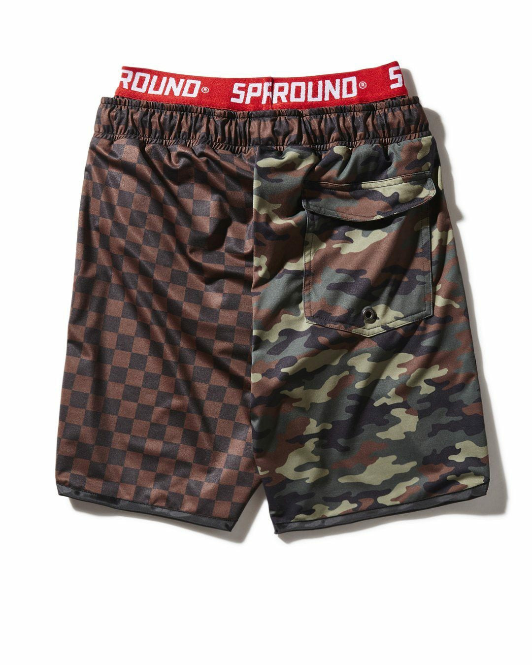 KIDS CHECKS & CAMO SWIM TRUNKS