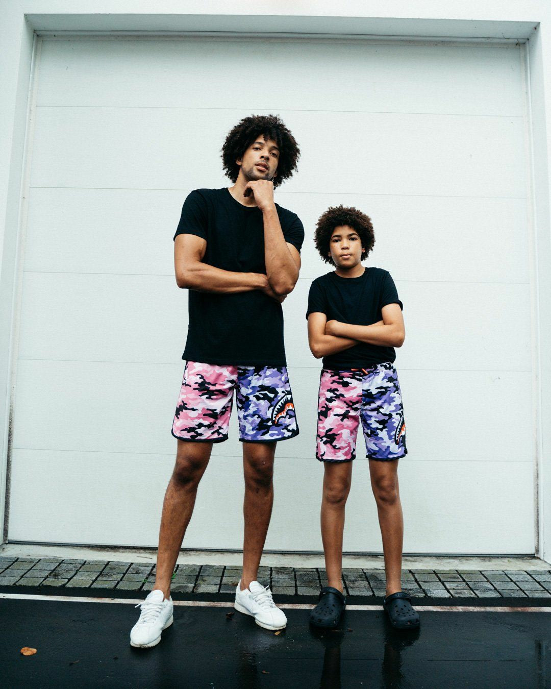 KIDS SPLIT CAMO SWIM TRUNKS