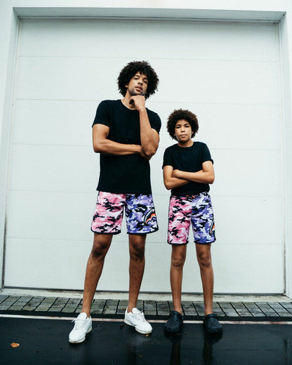 KIDS SPLIT CAMO SWIM TRUNKS