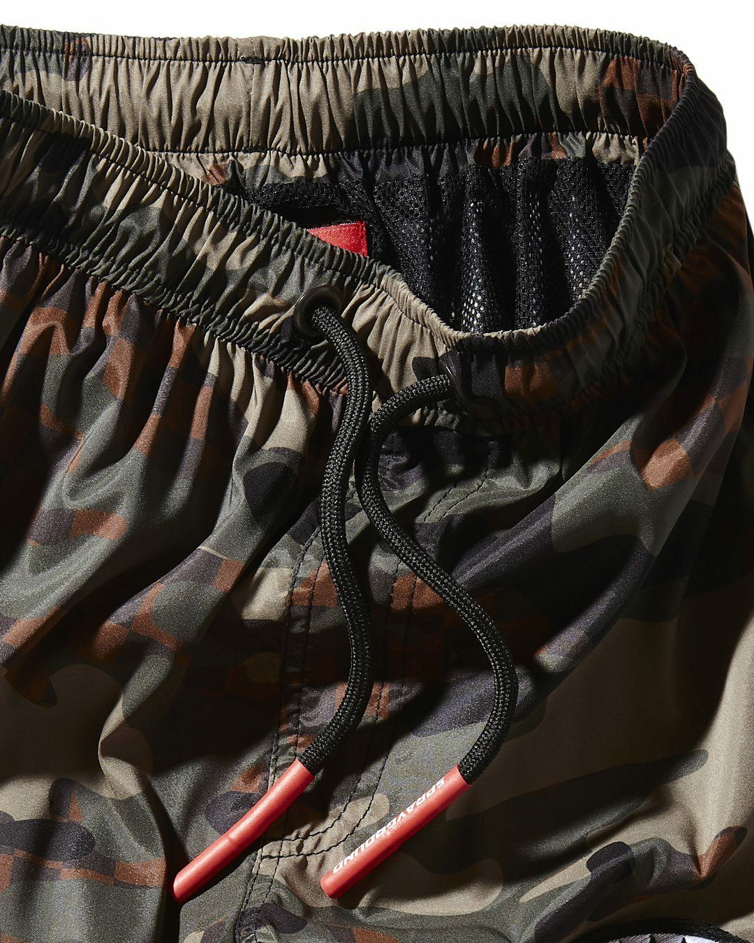 KIDS CAMO CHECKERED SWIM TRUNKS