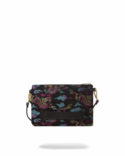 EMBROIDERED DRAGONS CROSSOVER CLUTCH