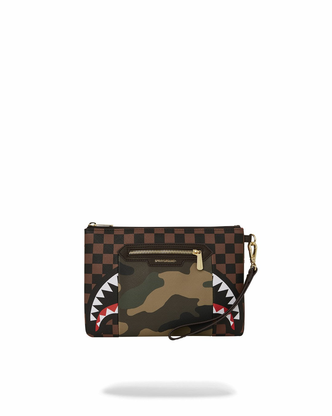 EXTERIOR GOLD ZIP POCKET SHARKS IN PARIS CROSSOVER CLUTCH