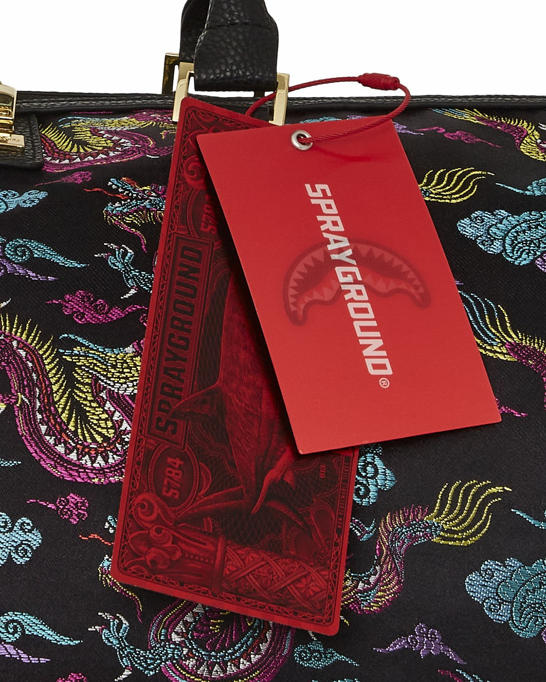 EMBROIDERED DRAGONS DUFFLE