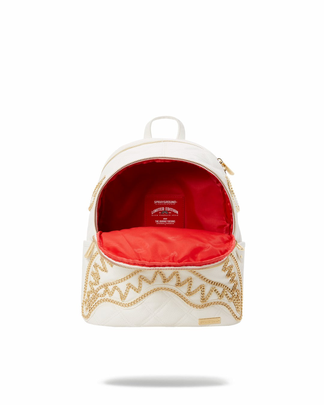 RIVIERA LE BLANC GOLD CHAIN SHARK SAVAGE BACKPACK