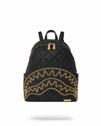 NOIR QUILT GOLD CHAIN SHARK SAVAGE BACKPACK