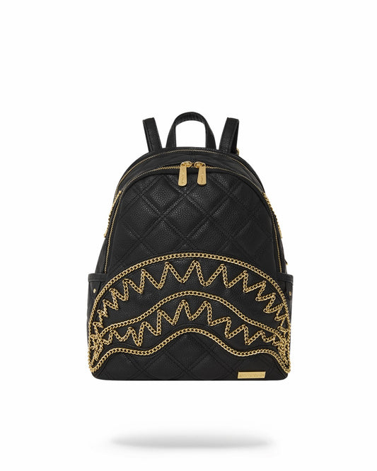 NOIR QUILT GOLD CHAIN SHARK SAVAGE BACKPACK