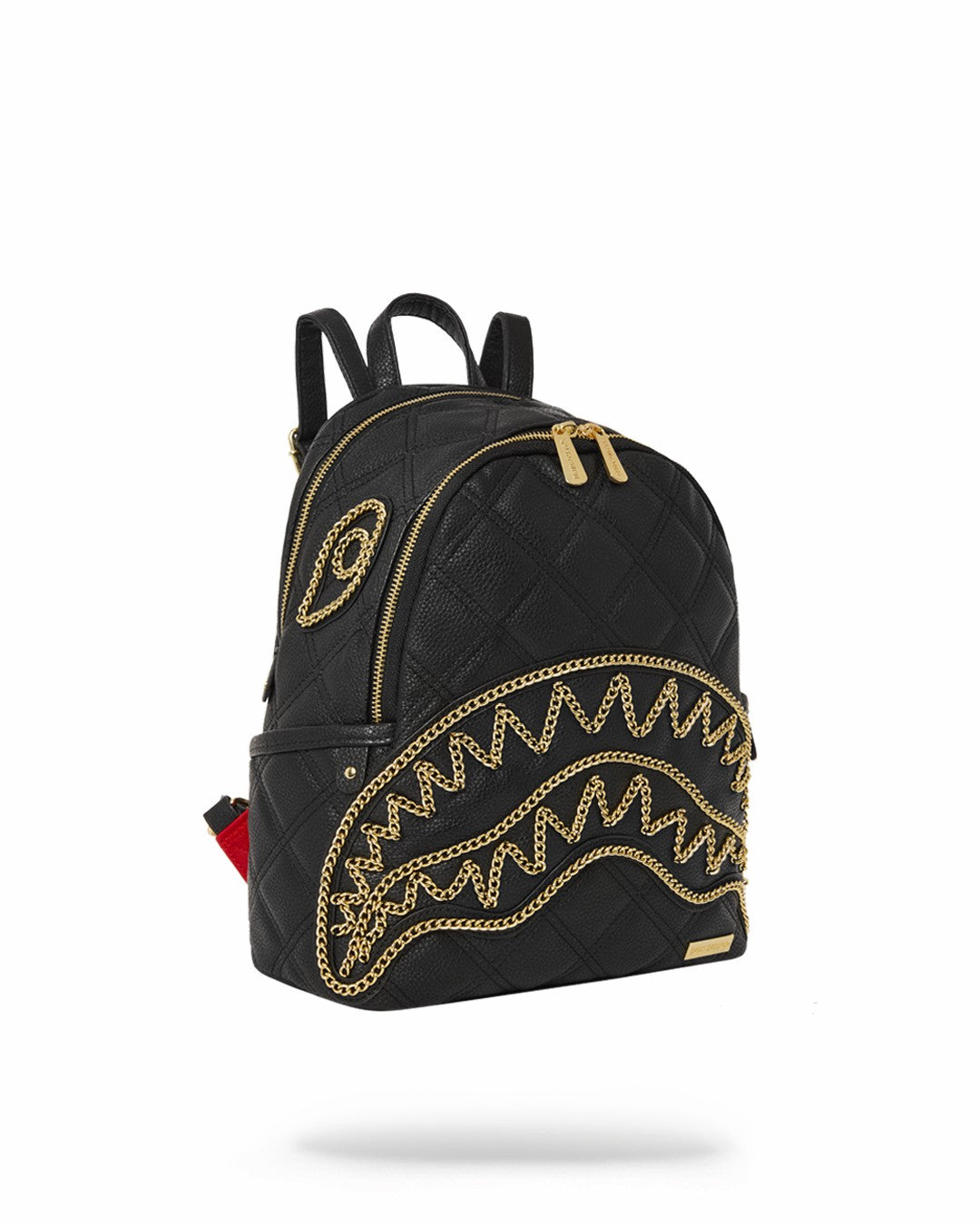 NOIR QUILT GOLD CHAIN SHARK SAVAGE BACKPACK