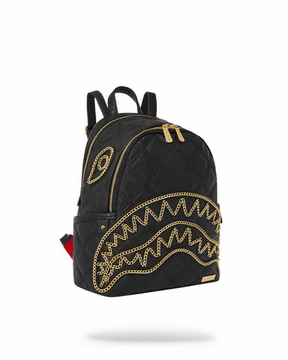 NOIR QUILT GOLD CHAIN SHARK SAVAGE BACKPACK