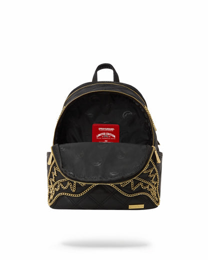 NOIR QUILT GOLD CHAIN SHARK SAVAGE BACKPACK